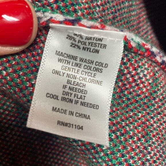 Crown & Ivy Red Plaid Open Front Cardigan Size XL - Picture 6 of 6